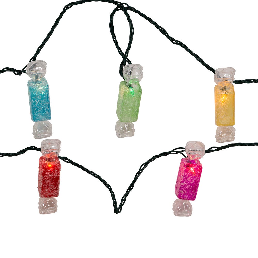 Kurt Adler UL 10-Light Multi-Color Glitter Candies Light Set